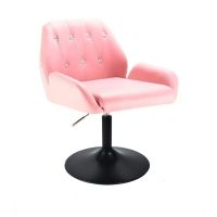Kosmetická židle LION na černém talíři - růžová