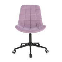 Kosmetická židle PARIS VELUR na černé základně s kolečky - fialový vřes