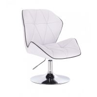 Kosmetická židle MILANO MAX na stříbrném talíři - bílá