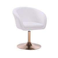 Kosmetická židle VENICE na zlatém talíři  - bílá