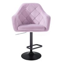 Barová židle ROMA VELUR na černém talíři - fialový vřes
