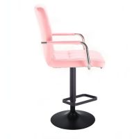 Barová židle VERONA na černém talíři - růžová