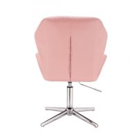 Kosmetická židle MILANO MAX na na stříbrném kříži - růžová