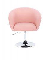 Kosmetická židle VENICE na stříbrném talíři - růžová