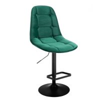 -Barová židle SAMSON VELUR na černém talíři - zelená