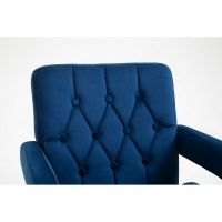 Kosmetická židle BOSTON VELUR na stříbrném talíři - modrá LuxuryForm
