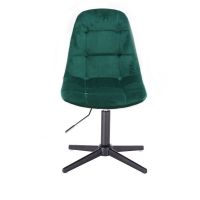 Kosmetická židle SAMSON VELUR na černém kříži - zelená