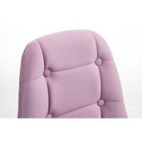 Kosmetická židle SAMSON VELUR na stříbrném kříži - fialový vřes