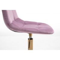 Kosmetická židle SAMSON VELUR na stříbrném talíři - fialový vřes