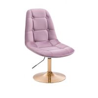 Kosmetická židle SAMSON VELUR na zlatém talíři - fialový vřes