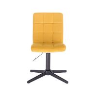 Kosmetická židle TOLEDO VELUR na černém kříži - žlutá