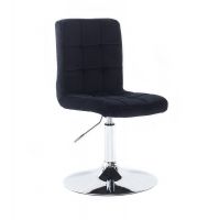 Kosmetická židle TOLEDO VELUR na stříbrném talíři - černá