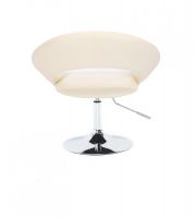 Kosmetická židle NAPOLI na stříbrném talíři - krémová