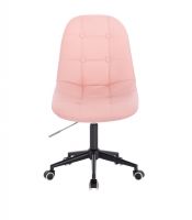 Kosmetická židle SAMSON na černé podstavě s kolečky - růžová