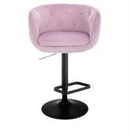 Barová židle MONTANA  VELUR na černém talíři - fialový vřes