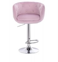 Barová židle MONTANA  VELUR na stříbrném talíři - fialový vřes