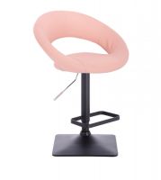 Barová židle NAPOLI na černé podstavě - růžová
