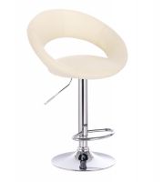 Barová židle NAPOLI na stříbrném talíři - krémová
