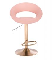 Barová židle NAPOLI na zlatém talíři - růžová