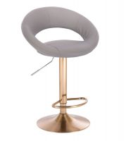 Barová židle NAPOLI na zlatém talíři - šedá