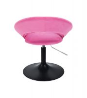 Kosmetická židle NAPOLI VELUR na černém talíři - růžová