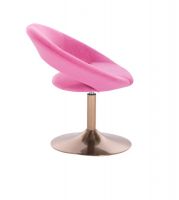 Kosmetická židle NAPOLI VELUR na zlatém talíři - růžová