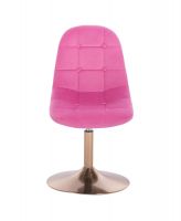 Kosmetická židle SAMSON VELUR na zlatém talíři - růžová