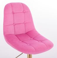 Kosmetická židle SAMSON VELUR na zlatém talíři - růžová
