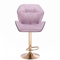 Barová židle MILANO MAX VELUR na zlatém talíři - fialový vřes