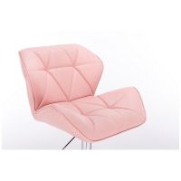 Barová židle MILANO na zlatém talíři - růžová