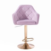 Barová židle ROMA VELUR na zlatém talíři - fialový vřes