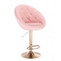 Barová židle VERA na zlatém talíři  - růžová