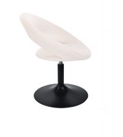 Kosmetická židle NAPOLI na černém talíři - bílá
