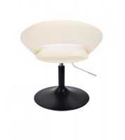 Kosmetická židle NAPOLI na černém talíři - krémová