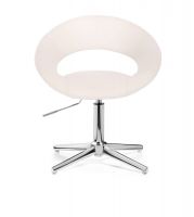 Kosmetická židle NAPOLI na stříbrném kříži - bílá