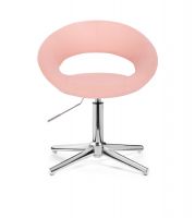 Kosmetická židle NAPOLI na stříbrném kříži - růžová