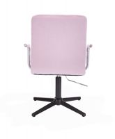 Kosmetická židle VERONA VELUR na černém kříži - fialový vřes