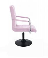 Kosmetická židle VERONA VELUR na černém talíři - fialový vřes