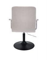 Kosmetická židle VERONA VELUR na černém talíři - světle šedá