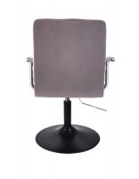 Kosmetická židle VERONA VELUR na černém talíři - tmavě šedá