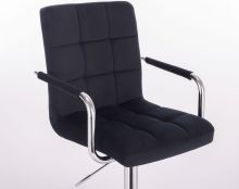 Kosmetická židle VERONA VELUR na stříbrném kříži - černá