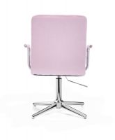 Kosmetická židle VERONA VELUR na stříbrném kříži - fialový vřes