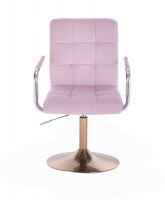 Kosmetická židle VERONA VELUR na zlatém talíři - fialový vřes