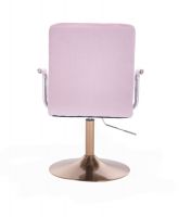 Kosmetická židle VERONA VELUR na zlatém talíři - fialový vřes