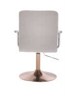 Kosmetická židle VERONA VELUR na zlatém talíři - světle šedá