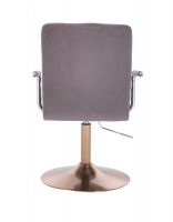Kosmetická židle VERONA VELUR na zlatém talíři - tmavě šedá