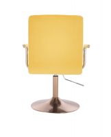 Kosmetická židle VERONA VELUR na zlatém talíři - žlutá