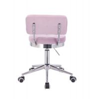 Kosmetická židle VIGO VELUR na stříbrné základně s kolečky - fialový vřes