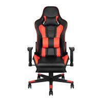 Herní židle Premium 557 s opěrkou nohou - červeno-černá