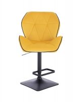 Barová židle MILANO MAX VELUR na černé podstavě - žlutá